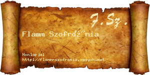 Flamm Szofrónia névjegykártya